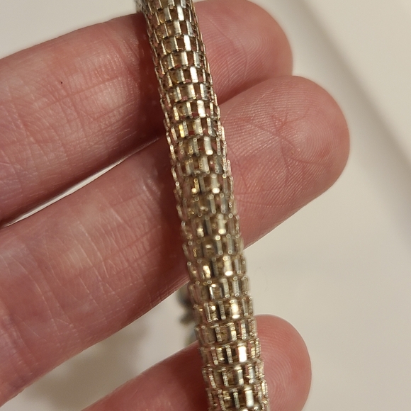 Sea ocean charm bracelet AB crystal starfish seahorse shells mesh stretch silver - Picture 5 of 11